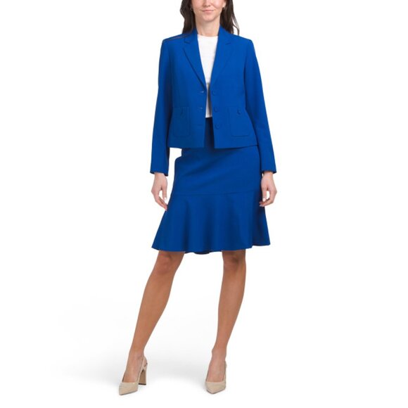 LE SUIT Celeste 2pc Jacket And Flounce Skirt Suit Set - Picture 1 of 2